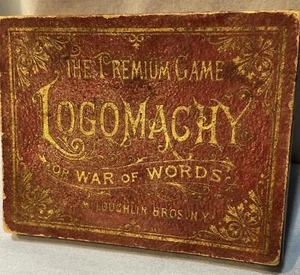 ANTIKE McLOUGHLIN LOGOMACHIE ODER KRIEG DER WORTE SPIELANLEITUNG, KARTEN, IN BOX - Bild 1 von 5