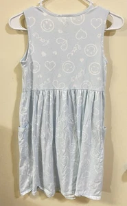Girls Wonder nation summer dress size L 10-12 With Smiley Faces - Picture 1 of 5