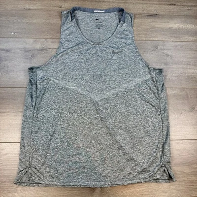 Camiseta sin mangas Nike Running Rise 365 Dri-Fit para hombre grande gris jaspeado ligera Foto 1 de 4