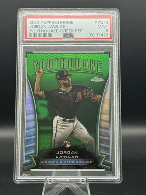 Jordan Lawlar 2024 Topps Chrome Youthquake Green Refractor /99 RC PSA 9 - Image 1 of 2