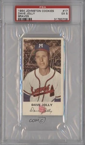 1954 Johnston Cookies Milwaukee Braves Food Issue Dave Jolly #17 PSA 5 Rookie RC - Picture 1 of 3