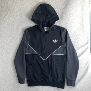 Adidas Archive Hoodie Sweatshirt Boys Youth Large 13-14Y Black Printed Logo - Picture 1 of 22
