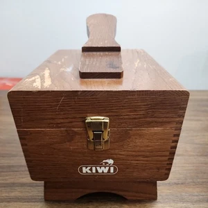 Vintage Wooden Shoe Valet / Shoe Shine Box (Kiwi) White Logo with Accessories - Picture 1 of 8