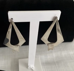 PETE SIERRA Sterling Silver Mexico Modernist Earrings Midcentury Modern Design - Picture 1 of 8