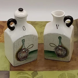 MCM Oil & Vinegar Ceramic Cruet Capri Royal Sealy Italian Wine Bottle Design - Picture 1 of 9