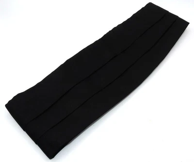 HERMES Paris Black 100% Silk Cummerbund, 5" Tall, Adjustable Size 46 - Image 1 of 4