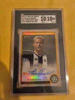 Alan Shearer Marks Excellence Orange /25 On Card Auto Newcastle SGC 10 AUTO 10 - Image 1 of 4