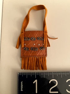 Vintage BARBIE/Bratz bambola borsa a mano in ecopelle con perline, borsa divertente hippie chic - Foto 1 di 4