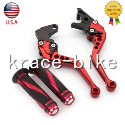 For Yamaha YZF R1 2002-2003 R6 1999-2004 Brake Clutch Levers & Grips Handle Set - Image 1 of 4