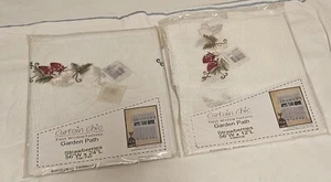 Curtain Chic Garden Path Embroider Strawberries Set Valance & 2 Tier Set Kitchen - Picture 1 of 6