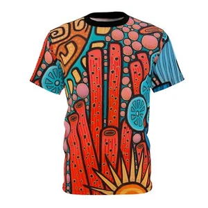 Unisex Tee of Coral reef pink painting - Picture 1 of 5