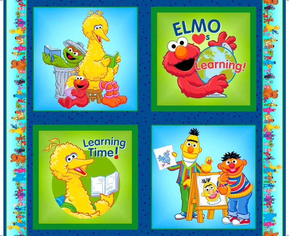 Estampados con licencia de Plaza Sésamo colección 40 diseños tela de algodón por yarda Foto 1 de 1