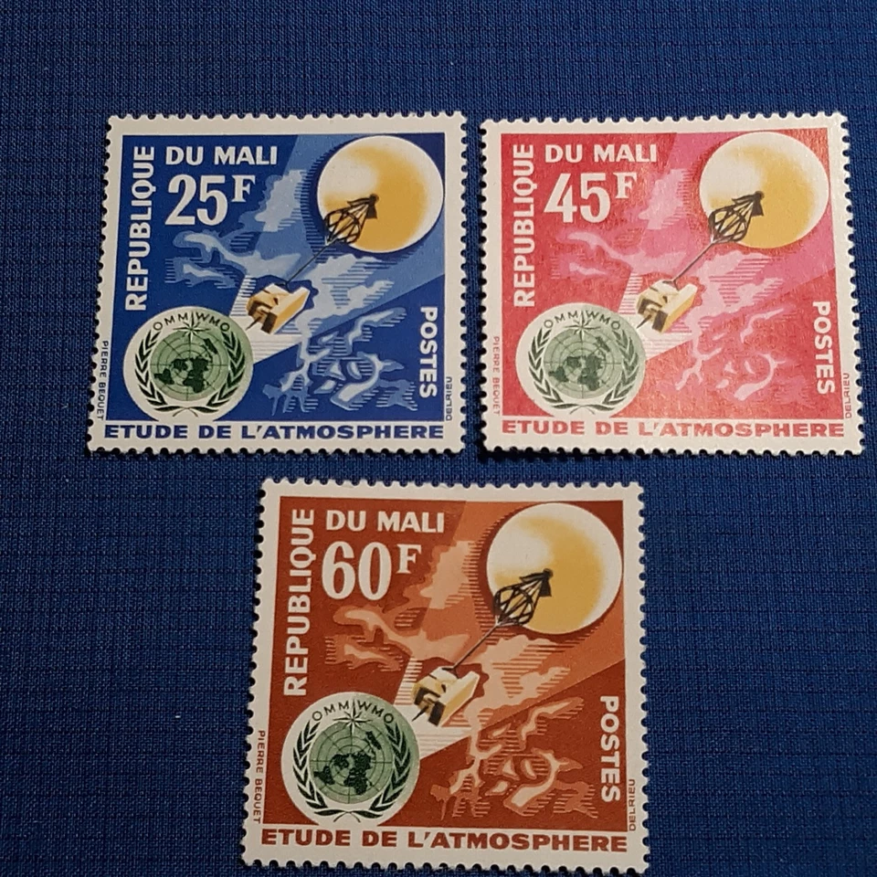 Sello de Malí SC# 45-47 MH emitido 1963 cv $ 1,95 Foto 1 de 1