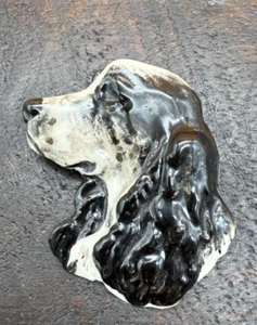Vintage Ceramic Springer Spaniel Dog Brooch Pin - Studio Danielle - Picture 1 of 13