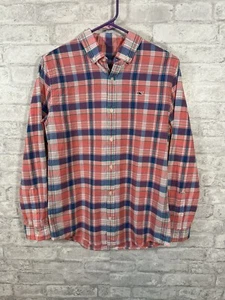 Vineyard Vines Boys Blue Pink Plaid Shirt Size Large - Picture 1 of 7