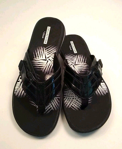 Sandali NUOVI Clarks Collection donna 6M brezza marina infradito neri slip on