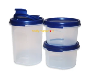 Tupperware #1 #2 Rounds Modular Mates Set of 3 Bold N Blue Seals (1 Shaker Seal) - Picture 1 of 2
