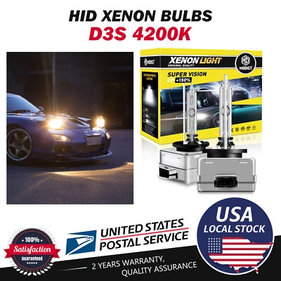 2PCS OEM D3S 4200K HID XENON HEADLIGHT BULBS For  Jaguar XKR 2010 2012 2015 - Image 1 of 4