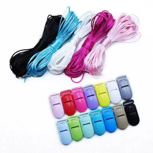 Plastic Pacifier Holder Baby Soother Clips Colorful Rattail Cords Jewelry Making - Picture 1 of 32