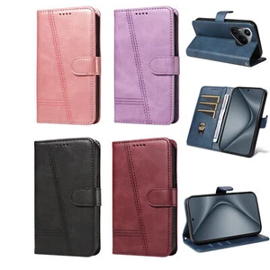 Flip PU Leather Card Wallet Phone Case for Huawei P70 P30 P10 Mate 60 P smart Y5 - Picture 1 of 18