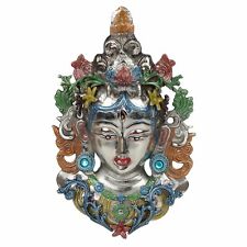 Budista Tibetano Deidad Tara Máscara Pared Colgante Ídolo Estatua Hogar Decor