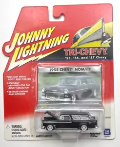 Johnny Lightning - Tri-Chevy - Black 1955 Chevy Nomad - White Lightning - Picture 1 of 2