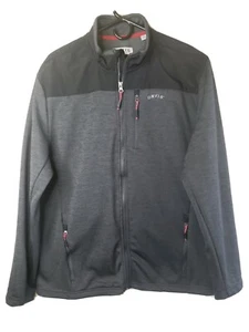 Orvis Men's L Heather Gray Black Full Zip Jacket Casual Fleece Lined w Pockets  - Picture 1 of 12