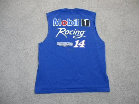 Nascar Shirt Adult Large Blue Mobile One Tony Stewart Racing Casual Tank Top Cover