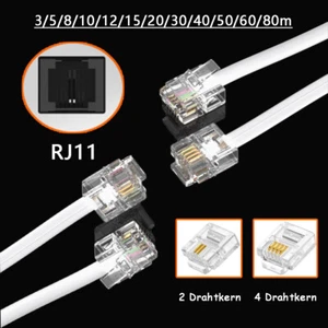 RJ11 auf RJ11 Kabel ADSL Verlängerungskabel höhere Geschwindigkeit Telefonkabel - Photo 1/14