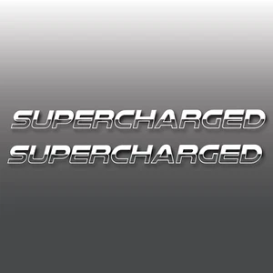 2x Large Supercharged Car Vinyl Decal Sticker GP | JCW | Cooper S | R53 | Window - Picture 1 of 3