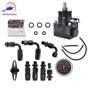 Adjustable Fuel Pressure Regulator Oil Gauge 100PSI AN6 Fitting Kit Universal - Picture 1 of 13
