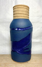 Alfadom Stoneware Hand Made Navy Blue Swirl Art Pottery Vase Dominican Republic