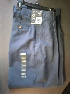 Izod Boy's Pleated Pant Size 18 Reg. Navy Blue Adjustable Waist, Wrinkle Resist. - Picture 1 of 2