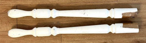Antique Vintage Lot of 2 Solid Oak Wood Salvage Table Legs 28.5” Cover