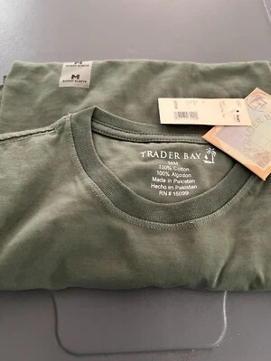 Mens Trader Bay Medium Green Pocket Tee Shirt - Image 1 of 4