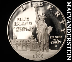 1986-S Ellis Island Commemorative Silver Dollar - Choice Gem Proof #Z2007 - Picture 1 of 2