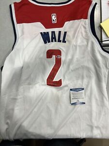 Nike NBA Jersey Washington Wizards John Wall White sz XL Autographed Beckett COA