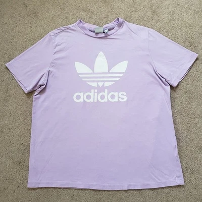 Camiseta Adidas Para Mujer Trifolio Lila Manga Corta Talla XL Suave Confort  Foto 1 de 4