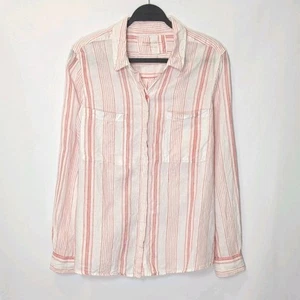M&S Marks & Spencer Essentials Collection Flax Linen Blouse Size US 14 UK 18 - Picture 1 of 8