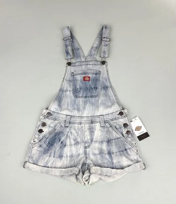 Nuevo con etiquetas Dickies Juniors Corto Azul Denim Babero Mono tiro medio elástico Talla M Foto 1 de 4