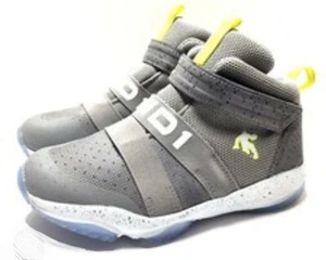 AND1 Basketball Boys Athletic Shoes No Lace Pull On Gray White Shoes Size 6 Us - Picture 1 of 12