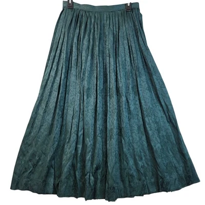 Falda Plisada Susan Bristol Evergreen 10 Jacquard Floral De Colección Sin Stock Nueva Foto 1 de 4