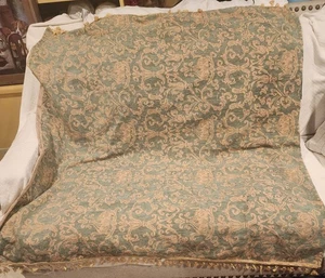 Viktorianischer Mid Century Damast Überwurf, 40x64 2 Seiten braun und grün Quasten - Bild 1 von 3