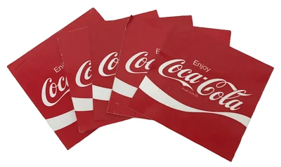 Vintage Coca Cola Sticker Decal 4” x 4” RO 40-4" Trademark Square Lot of 5 USA - Image 1 of 4