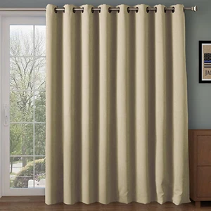 Extra Wide Thermal Blackout Curtains for Sliding Glass Door 100" L x 84" W Beige - Picture 1 of 8