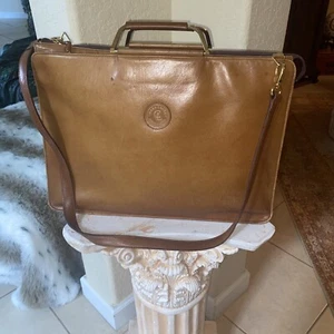 Maletín de cuero genuino marrón tostado esmaltado Casa Lopez correa de viaje de negocios - Imagen 1 de 20