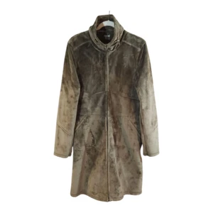 Cappotto Athleta Minka Peluche Pile Linea Media Verde Oliva Accogliente Caldo Donna Grande - Foto 1 di 7