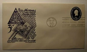 1950 ASDA National Postage Stamp Show New York 3 Cent FDC Illustrated Cover - Picture 1 of 2
