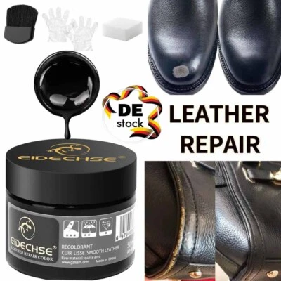 MARKENLOS Lederreparatur Set Leder & Kunstleder Reparatur Flicken Aufbereitung Schwarz DE