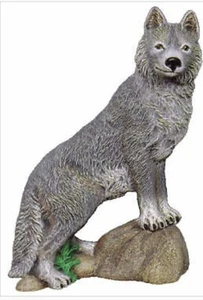 Wolf on Rocks Ready to Paint, Unpainted Ceramic Bisque  - Picture 1 of 3